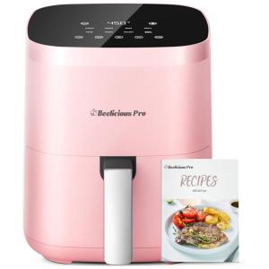 Fritadeira Elétrica Air Fryer 8 em 1, 3,7L com Tecnologia Flavor-Lock e Tela de Vidro Temperado, 110V 1550W, Beelicious Pro, Rosa