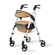 Andador Adulto Idoso Medline com Assento, Suporta até 113 Quilos, Branco