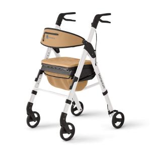Andador Adulto Idoso Medline com Assento, Suporta até 113 Quilos, Branco