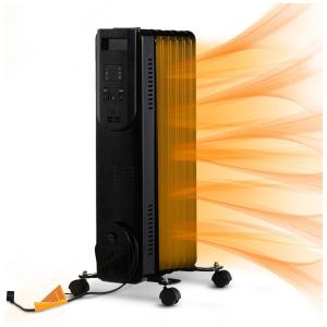 Aquecedor Elétrico a Óleo Portátil com Temporizador de 24H, 110V 1500W, GDY, Preto