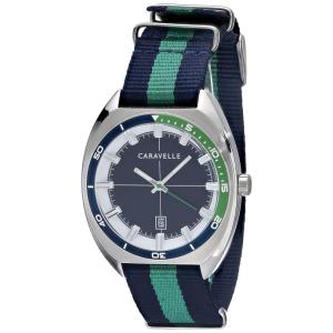 Relógio Masculino Analógico Retro de Quartzo, Nylon, CARAVELLE 43B169, Verde