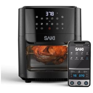 Forno Fritadeira Elétrica Air Fryer 13 Litros 9 em 1 com Painel de Controle Digital, 110V 1700W, SAKI RA018 AF, Preta
