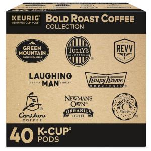 Coleção de café torrado Bold Roast Coffee, amostra de cápsulas de dose única, 40 unidades, KEURIG 5000201003, Marrom