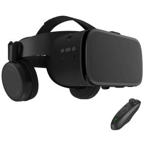 BOBOVR Óculos de Realidade Virtual 3D com Fones de Ouvido e Controle Remoto para Celulares de até , Preto