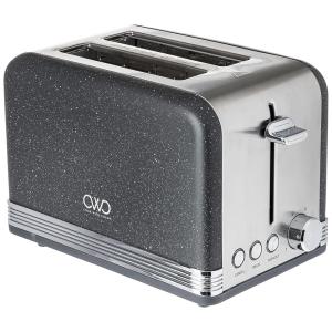 COZINHAR COM COR Torradeira Elétrica 2 Fatias, 5 Níveis de Tostagem, Aço Inoxidável, 110V, 825W, Cinza