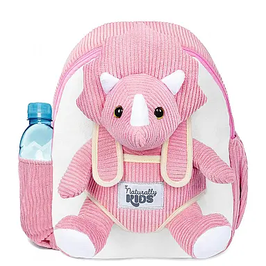 Mochila infantil rosa dinossauro Triceratops