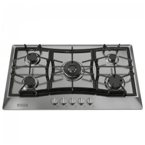 Cooktop a gás 91cm Empava inox 5 queimadores SABAF selados 57500BTU dual fuel GN/GLP ignição elétrica 110V