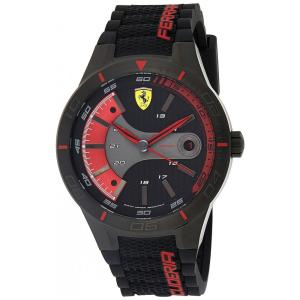 Relógio Masculino Analógico EVO de Quartzo e Pulseira de Silicone, Modelo 830265, SCUDERIA FERRARI 0830265, Preto