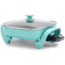 Frigideira Elétrica 5 em 1 de Cerâmica, Capacidade 5L, Turquesa, turquesa, 110V, GREENLIFE CC003725 002, Azul turquesa
