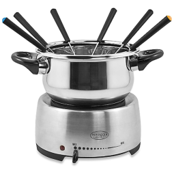 Nostalgia Panela de Fondue Elétrica com 6 Garfos Aço Inoxidável, 1000W, 110v, AYTRAHOME, Prateado