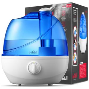 Umidificador Ultrassônico Portátil Bontill 2,5L até 30H, Silencioso e Giratório em 360 , Branco e Azul