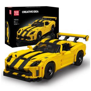 Kit de Construção Carro Dodge Viper com 1236 Peças para Crianças e Adultos, Mould King, Amarelo