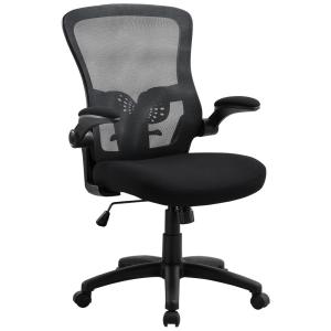 JX71908W Cadeira de Escritório Ergonômica com Apoio de Braços e Suporte Lombar Ajustável, CHICHAIR, Preto