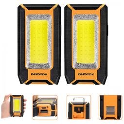 Lanterna Luz de Trabalho LED Portátil Recarregável 3 Modos de Iluminação, INNOFOX, Amarelo