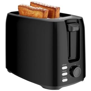 BonsenkitchenTorradeira Elétrica de 2 Fatias, Aço Inoxidável, 750W, 110V, Preta