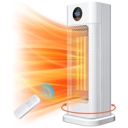 Aquecedor Elétrico para Uso Interno com Termostato, Controle Remoto, Ventilador e Proteção Múltipla de Segurança, 110V, Burlan, Branco