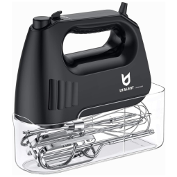 Batedeira de Mão com 5 Velocidades e Acessórios, 180W, 110v, UTALENT U 2046 B, Preto
