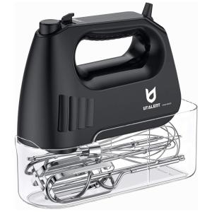 Batedeira de Mão com 5 Velocidades e Acessórios, 180W, 110v, UTALENT U 2046 B, Preto
