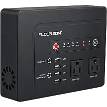 Estação de Energia Portátil 200W Saida 120V AC e USB 5V 3.1A Bateria de Lítio Lanterna de LED 1,5kg