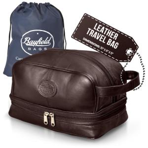 Necessaire Masculina de Couro, BAYFIELD BAGS, Preto
