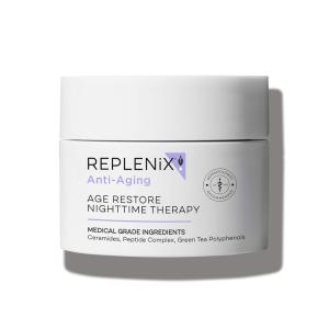 Creme Noturno Anti Idade para Rosto e Pescoço com Ceramidas e Chá, REPLENIX 895, Branco