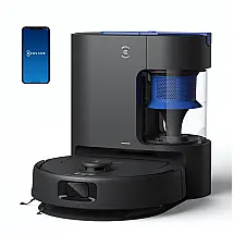 Robô Aspirador ECOVACS DEEBOT N20e Plus Preto com Esfregão 10.000Pa Base Autoesvazio 300min Alexa