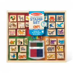 Kit Carimbos de Madeira, Tema Animais com 38 Peças para Crianças Acima de 4 Anos, Melissa & Doug