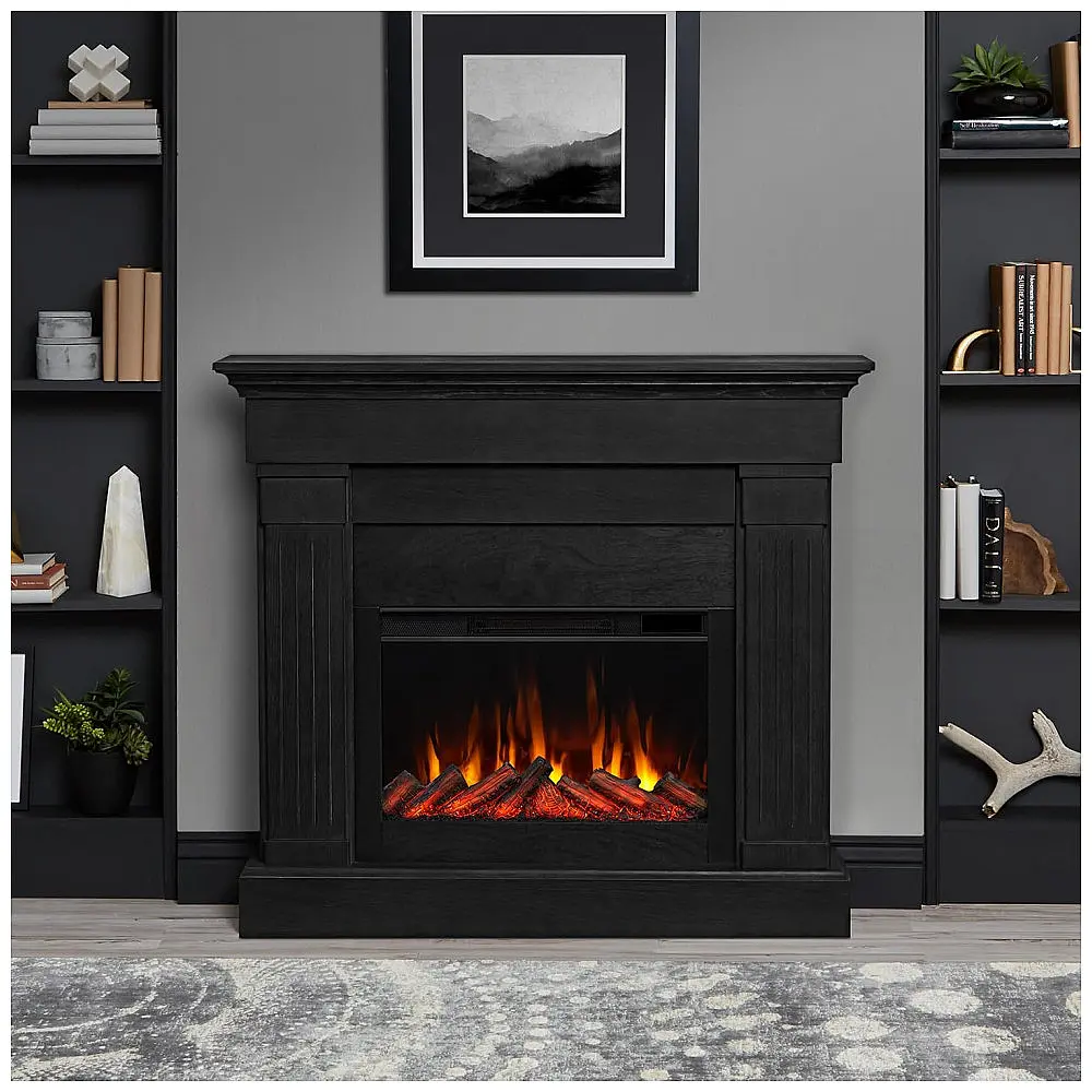 Lareira Elétrica Real Flame 121x107cm 1500W Chamas LED Móvel Portátil 110V — foto 2