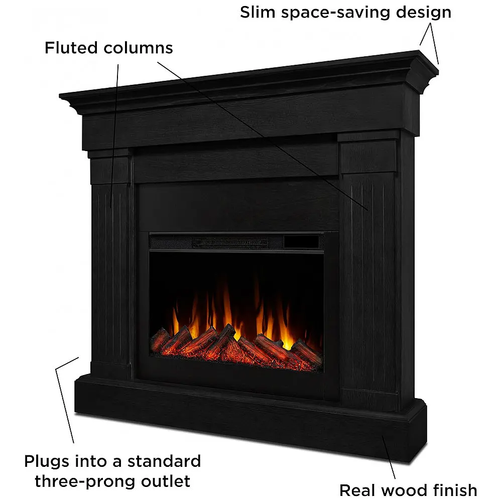 Lareira Elétrica Real Flame 121x107cm 1500W Chamas LED Móvel Portátil 110V — foto 3