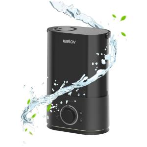 Umidificador para Quarto 4L com Vaporizador de Ar Silencioso, Temporizador e Luz Noturna, WELOV H300G, Preto