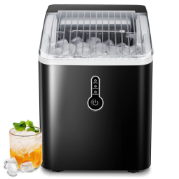 Máquina de Gelo Automática até 2.2Kg, H Aço Inoxidável com Painel de Controle, 110v, ZAFRO, Preto