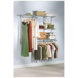 Kit Closet Aramado 1,8 Metros com Prateleiras Expansíveis e Hastes Telescópicas Personalizável Rubbermaid