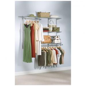 Kit Closet Aramado 1,8 Metros com Prateleiras Expansíveis e Hastes Telescópicas Personalizável Rubbermaid