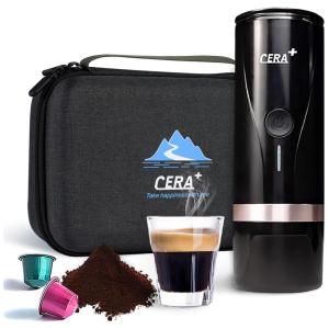 Cafeteira Elétrica Programável Portátil e Compacta Compatível Cápsula e Café Moído, 80 mL, , , CERA PCM03 Mini Espresso Machine Carry Case