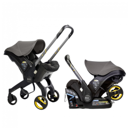 Cadeira de Bebê para Carro 2 em 1 com Rodas para Transporte e Cinto Reforçado, Ideal para Recém Nascidos, DOONA SP101 10 030 003, Cinza