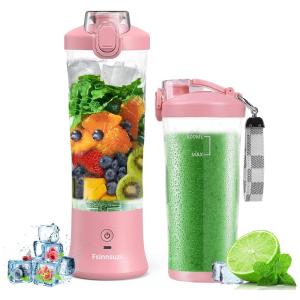 Liquidificador Pessoal Portátil 600mL Recarregável com Lâminas em Aço Inoxidável, 110V, Fsinnsuzi, Preto