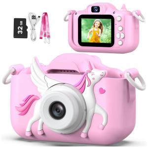 Câmera Selfie Infantil Goopow Para Meninas/Meninos de 3-9 Anos, Digital com Capa Protetora e Cartão SD 32GB.