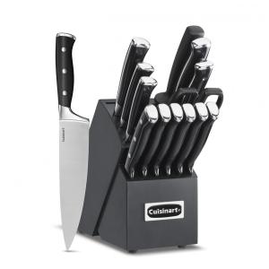 Conjunto de Facas Cuisinart C77BTR15PBK em Aço Inoxidável com Bloco de Bancada Multinível, 15 Peças, Preta