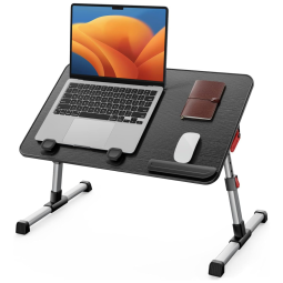 Mesa de cabeceira para laptop, suporte ajustável SAIJI, preta