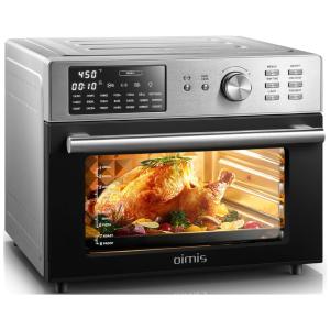 Forno Elétrico 21 em 1, 29,8L com Função Airfryer, 6 Acessórios e Livro de Receita, 110V 1800W, OIMIS, Prata