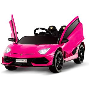 Uenjoy Carro, Carrinho Elétrico 12V 2 Assentos com ontrole Remoto e Luzes, Rosa