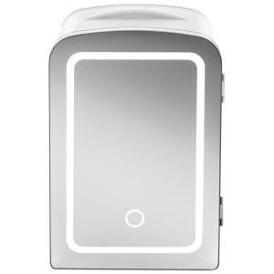 Mini Geladeira para Skincare 4 Litros com Espelho e LED, 110V, CHEFMAN, Branco