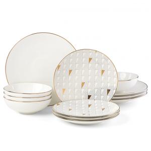 Aparelho de Jantar, Elegância e Sofisticação para Sua Mesa com 12 Peças, Formato Redondo e Material de Porcelana, LENOX 886123