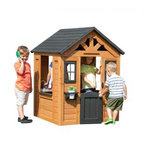 Casinha Infantil Interativa para Crianças de 2 a 6 Anos, Backyard Discovery, Marrom Claro