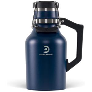DrinkTanks Cooler Portátil para Garrafas de cerveja com Isolamento Duplo, Aço Inox, Azul