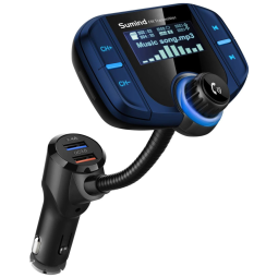 Sumind Receptor Transmissor FM Veicular Bluetooth USB, AUX, Azul