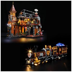 Kit de Construção Trem e Estação de Trem Steampunk 2899 Peças, para Crianças a Partir de 8 Anos, FUNWHOLE