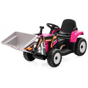 Escavadeira Elétrico Infantil 1 Assento com Controle Remoto, Balde de Escavação Ajustável, Luzes LED, Música, Buzina e USB, 12V, Costzon