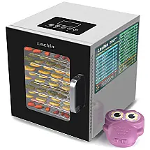Desidratador de Alimentos com 8 Bandejas, Painel Digital de Controle, 400W, 110v, LECHIN, Prateado