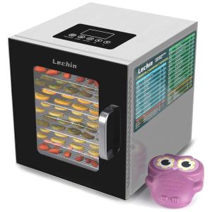 Desidratador de Alimentos com 8 Bandejas, Painel Digital de Controle, 400W, 110v, LECHIN, Prateado
